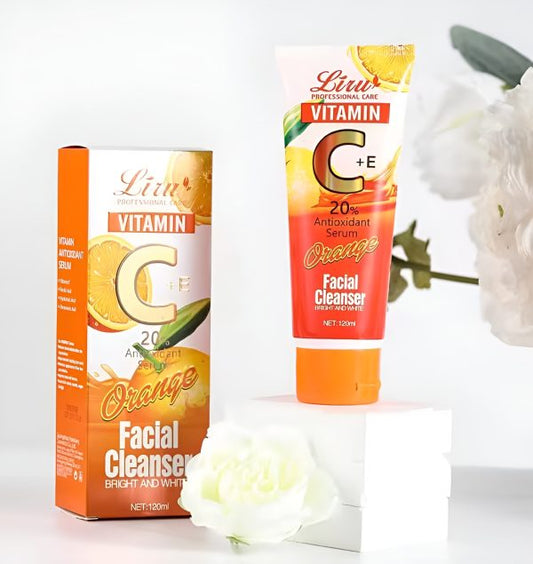 Liru Orange Facial Cleanser 120ml Professional Care With Vitamin C+e & Orange Extract For Brightening, Deep Cleansing & Daily Skincare