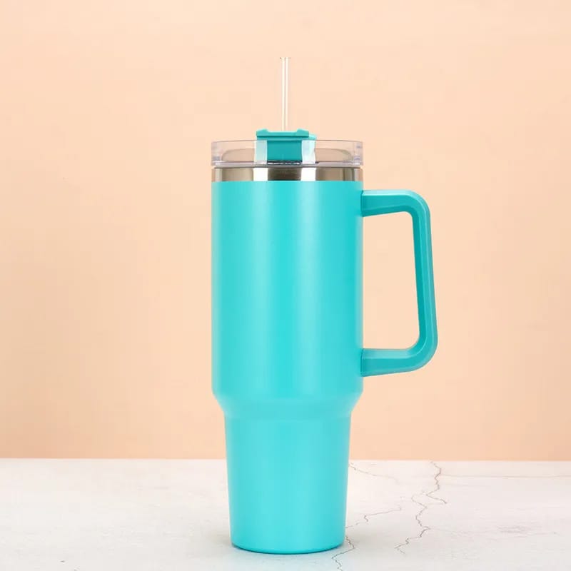 Large 40oz Matte Teal Insulated Tumbler for Hot & Cold Drinks